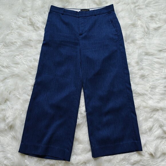 Banana Republic Navy Blue Wide-Leg Cropped Pants, SIZE 6 - Picture 1 of 5